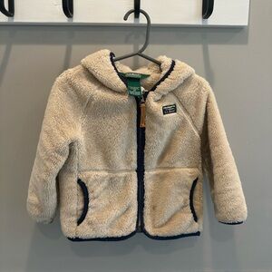 L.L.Bean Tan Fleece Jacket with Hood 2T